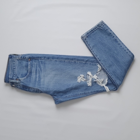 LEVI'S 501 Riveted Distressed Skinny Filiforme Jeans - Picture 4 of 14